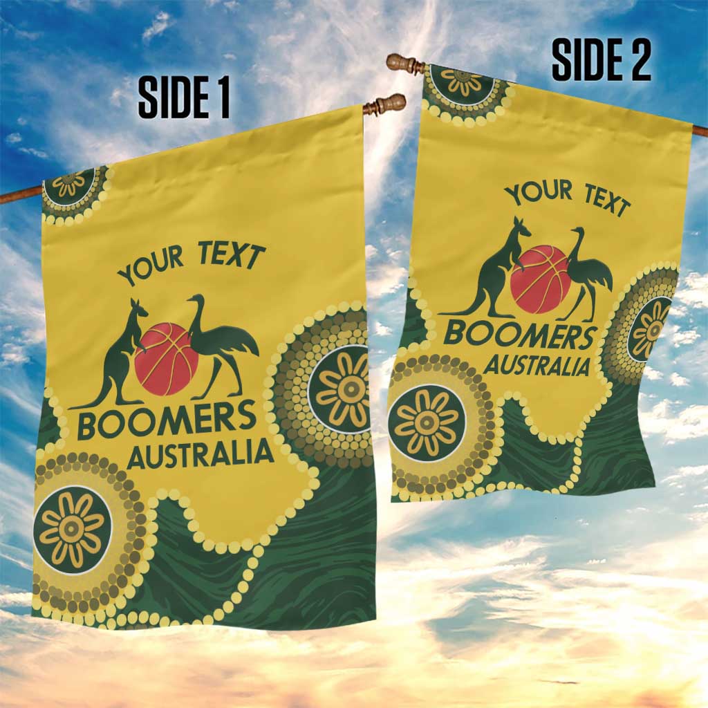 Custom Australia Boomers Garden Flag Aboriginal With Marble Pattern - Yellow - Vibe Hoodie Shop