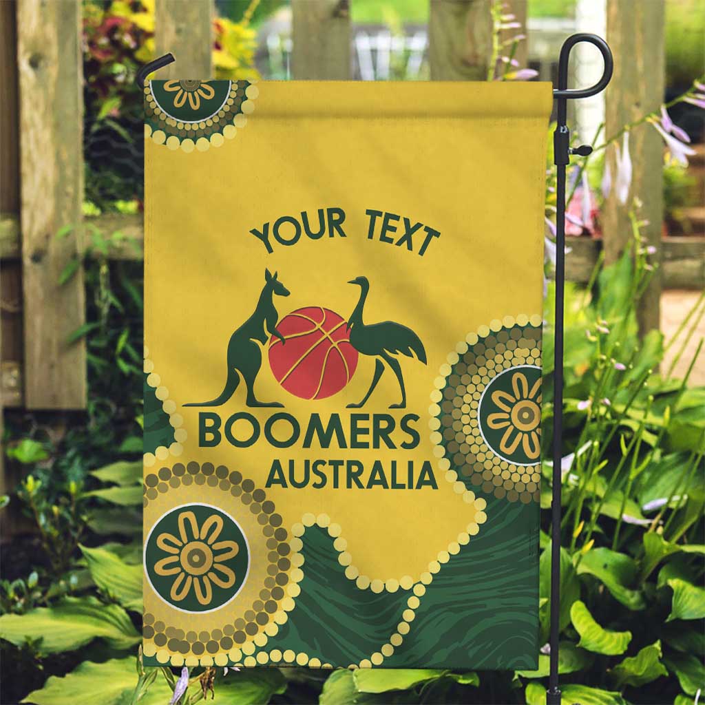 Custom Australia Boomers Garden Flag Aboriginal With Marble Pattern - Yellow - Vibe Hoodie Shop