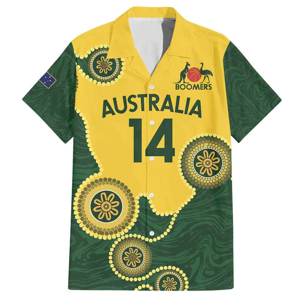 Custom Australia Boomers Hawaiian Shirt Aboriginal With Marble Pattern - Yellow - Vibe Hoodie Shop