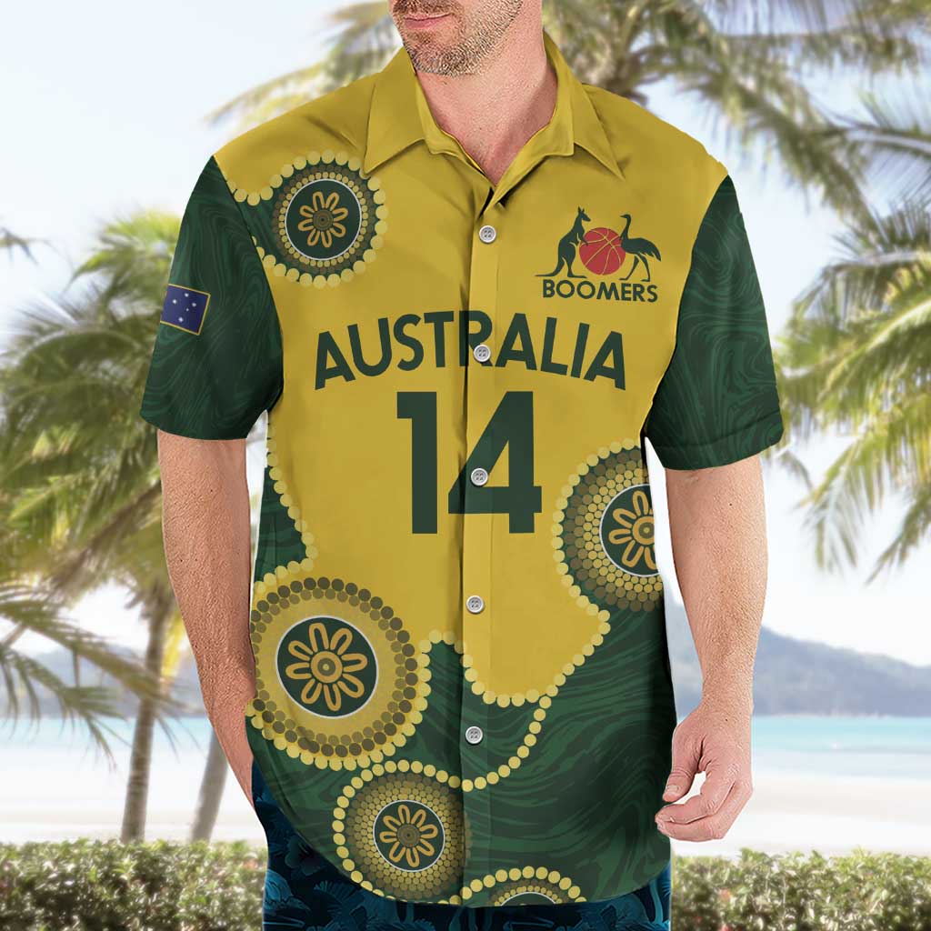 Custom Australia Boomers Hawaiian Shirt Aboriginal With Marble Pattern - Yellow - Vibe Hoodie Shop