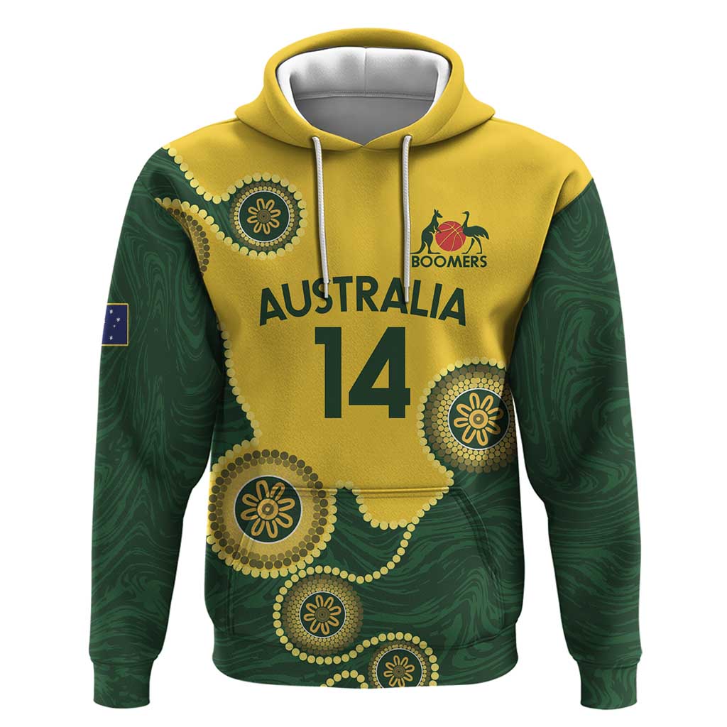Custom Australia Boomers Hoodie Aboriginal With Marble Pattern - Yellow - Vibe Hoodie Shop