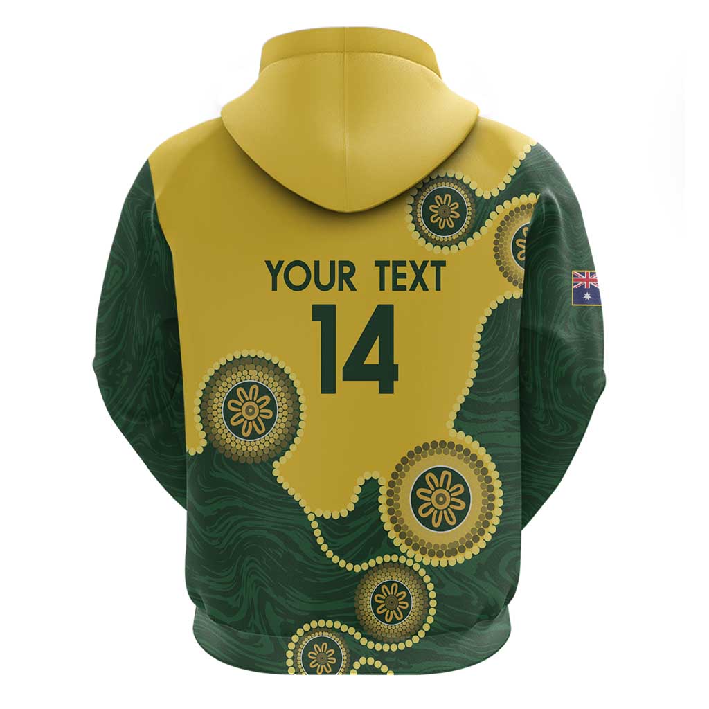 Custom Australia Boomers Hoodie Aboriginal With Marble Pattern - Yellow - Vibe Hoodie Shop