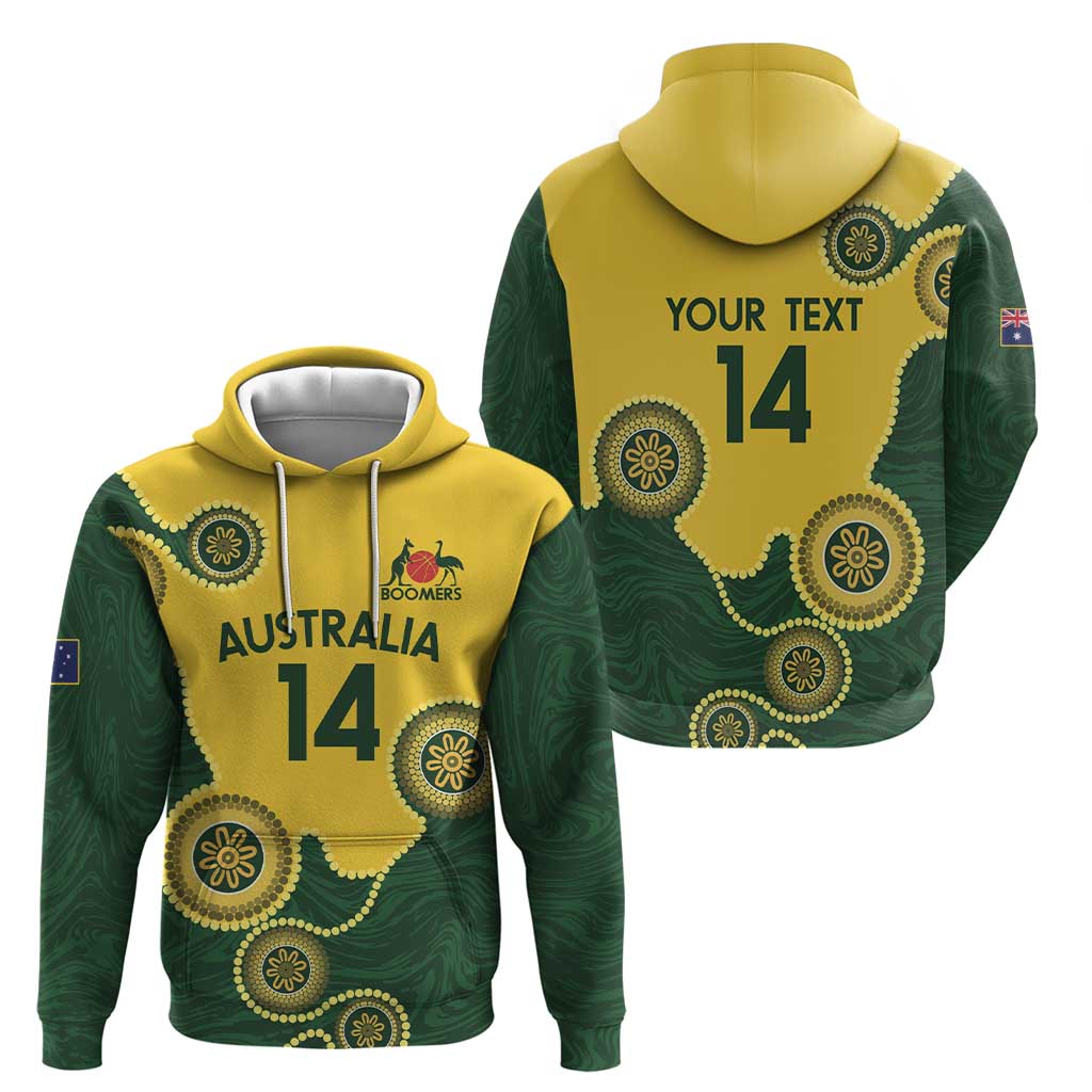 Custom Australia Boomers Hoodie Aboriginal With Marble Pattern - Yellow - Vibe Hoodie Shop