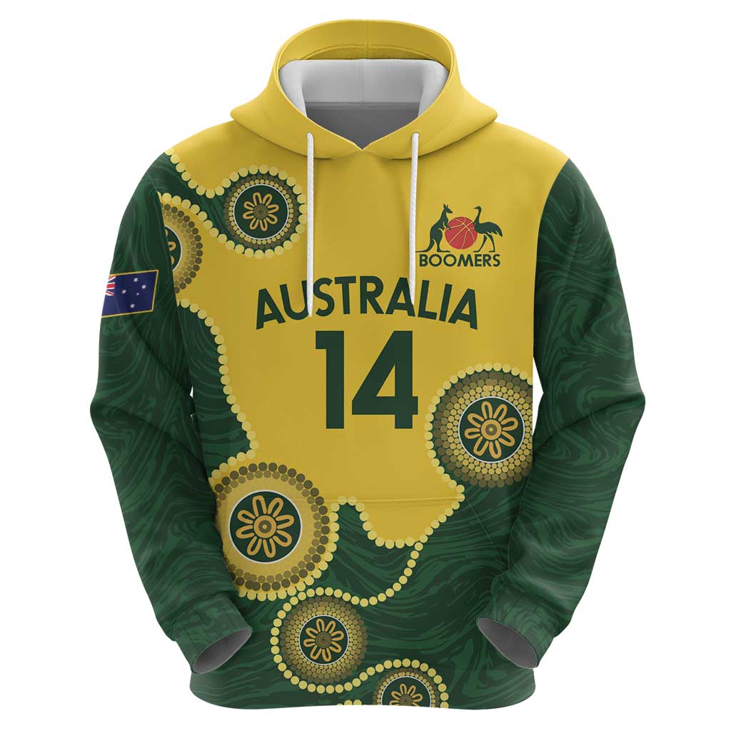 Custom Australia Boomers Hoodie Aboriginal With Marble Pattern - Yellow - Vibe Hoodie Shop