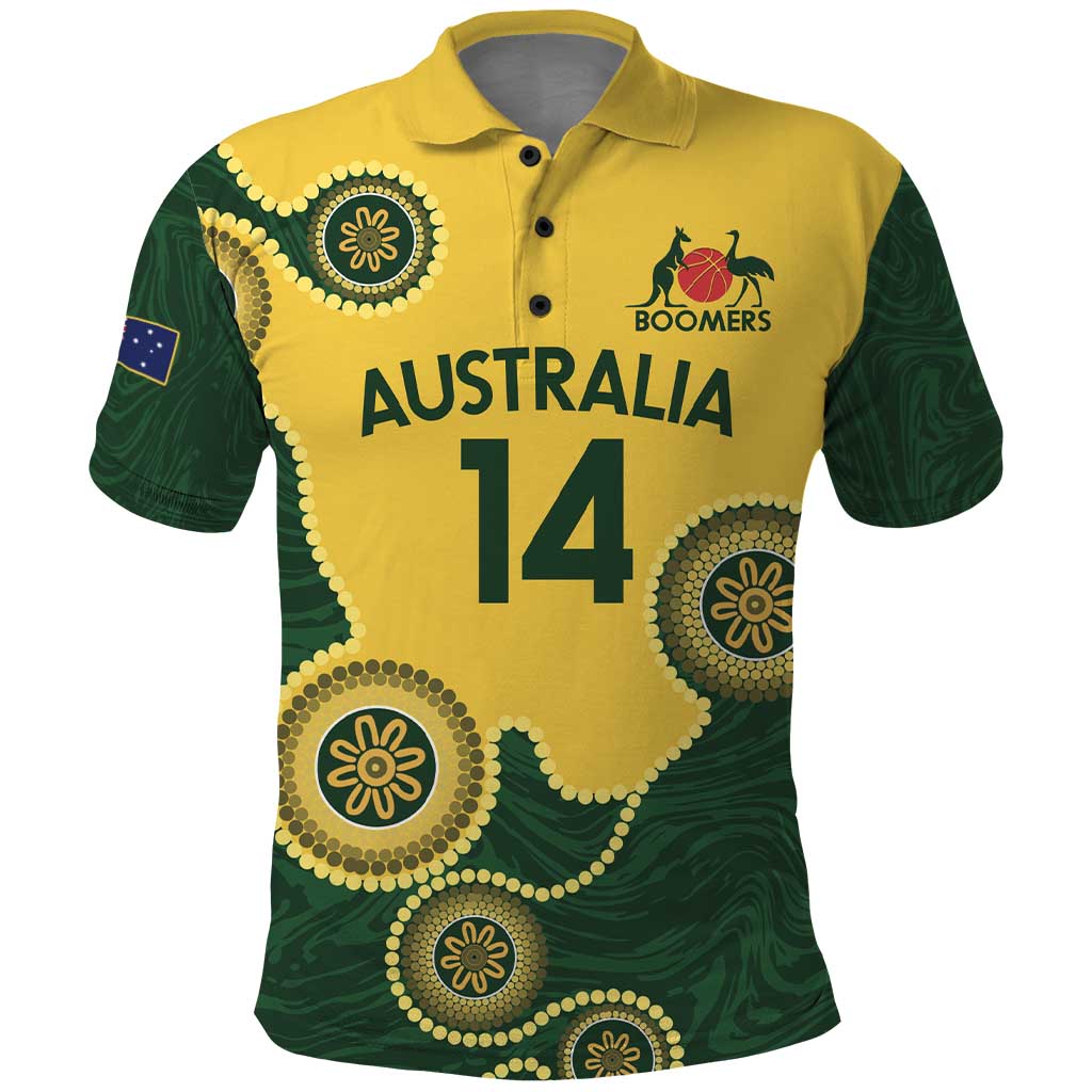 Custom Australia Boomers Polo Shirt Aboriginal With Marble Pattern - Yellow - Vibe Hoodie Shop
