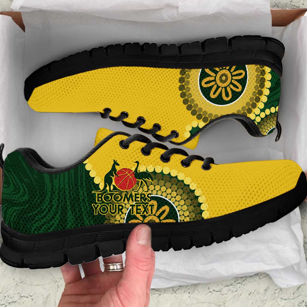 Custom Australia Boomers Sneakers Aboriginal With Marble Pattern - Yellow - Vibe Hoodie Shop