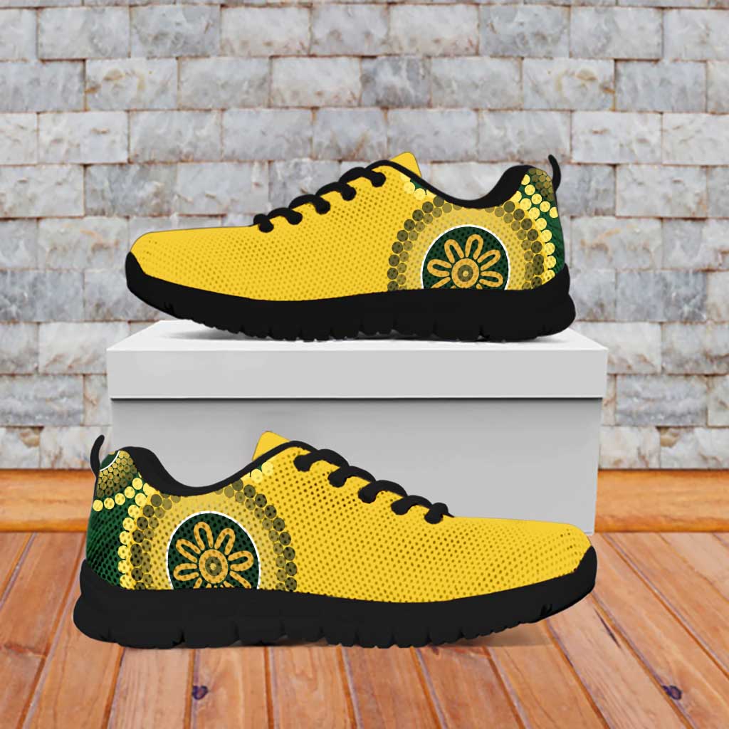 Custom Australia Boomers Sneakers Aboriginal With Marble Pattern - Yellow - Vibe Hoodie Shop