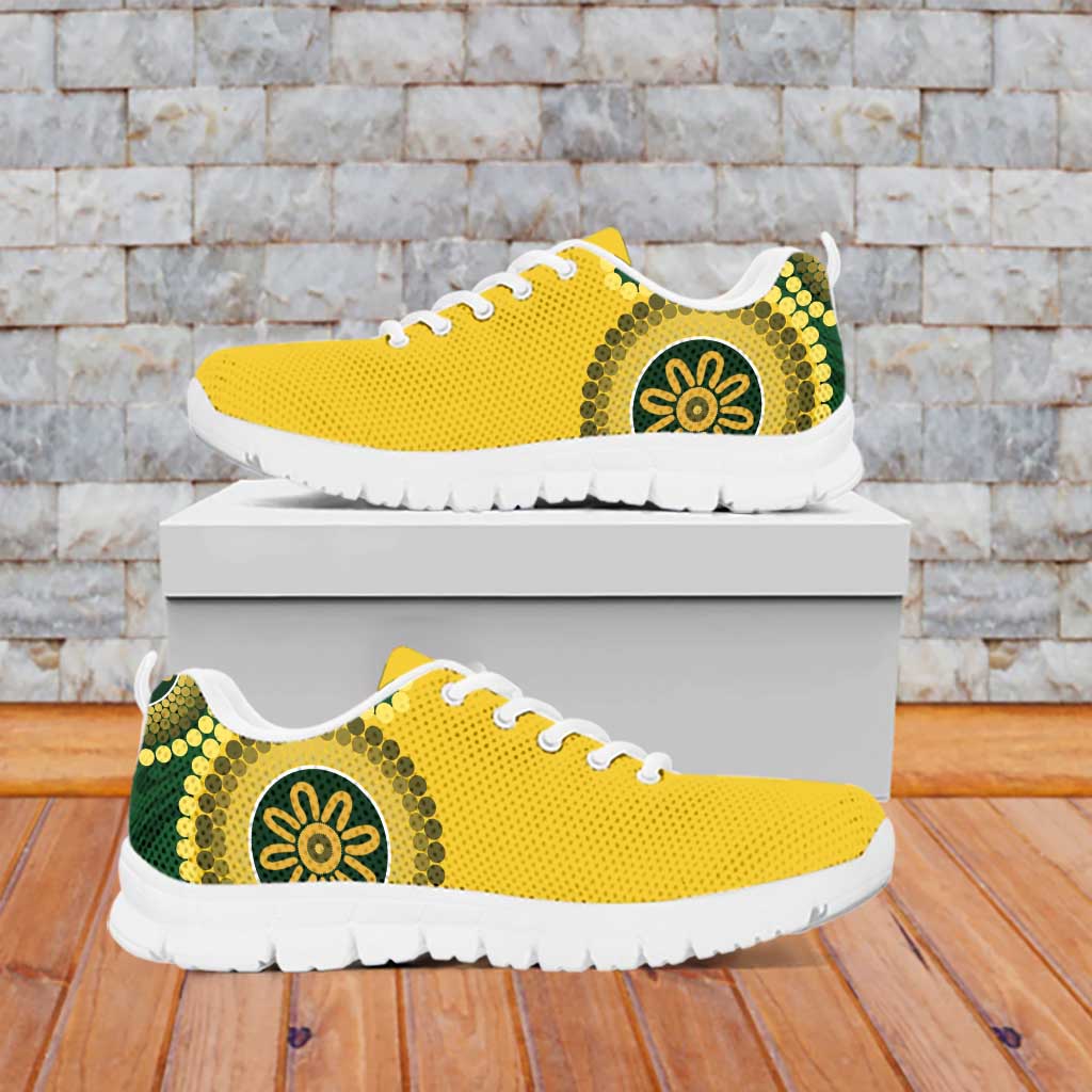 Custom Australia Boomers Sneakers Aboriginal With Marble Pattern - Yellow - Vibe Hoodie Shop