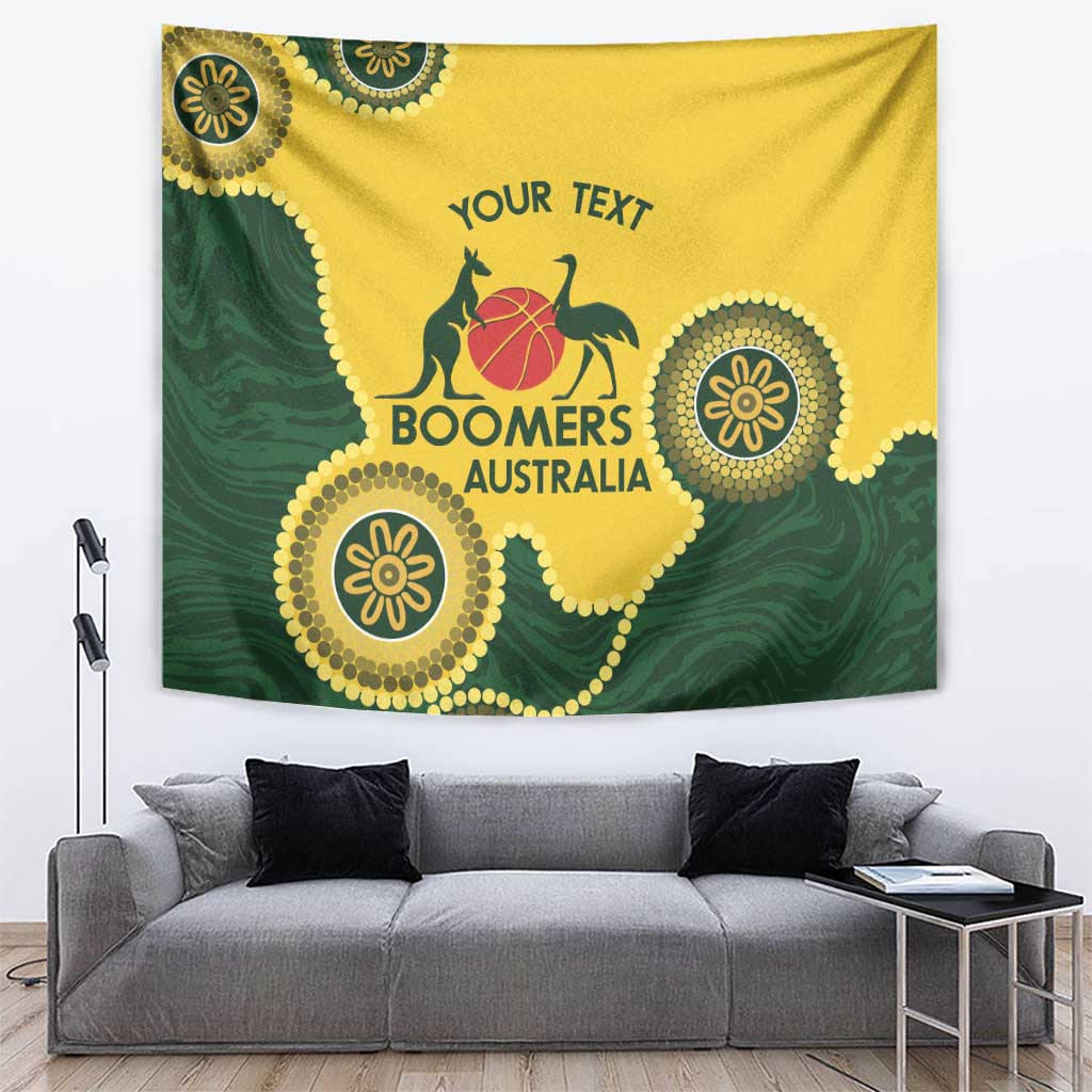 Custom Australia Boomers Tapestry Aboriginal With Marble Pattern - Yellow - Vibe Hoodie Shop