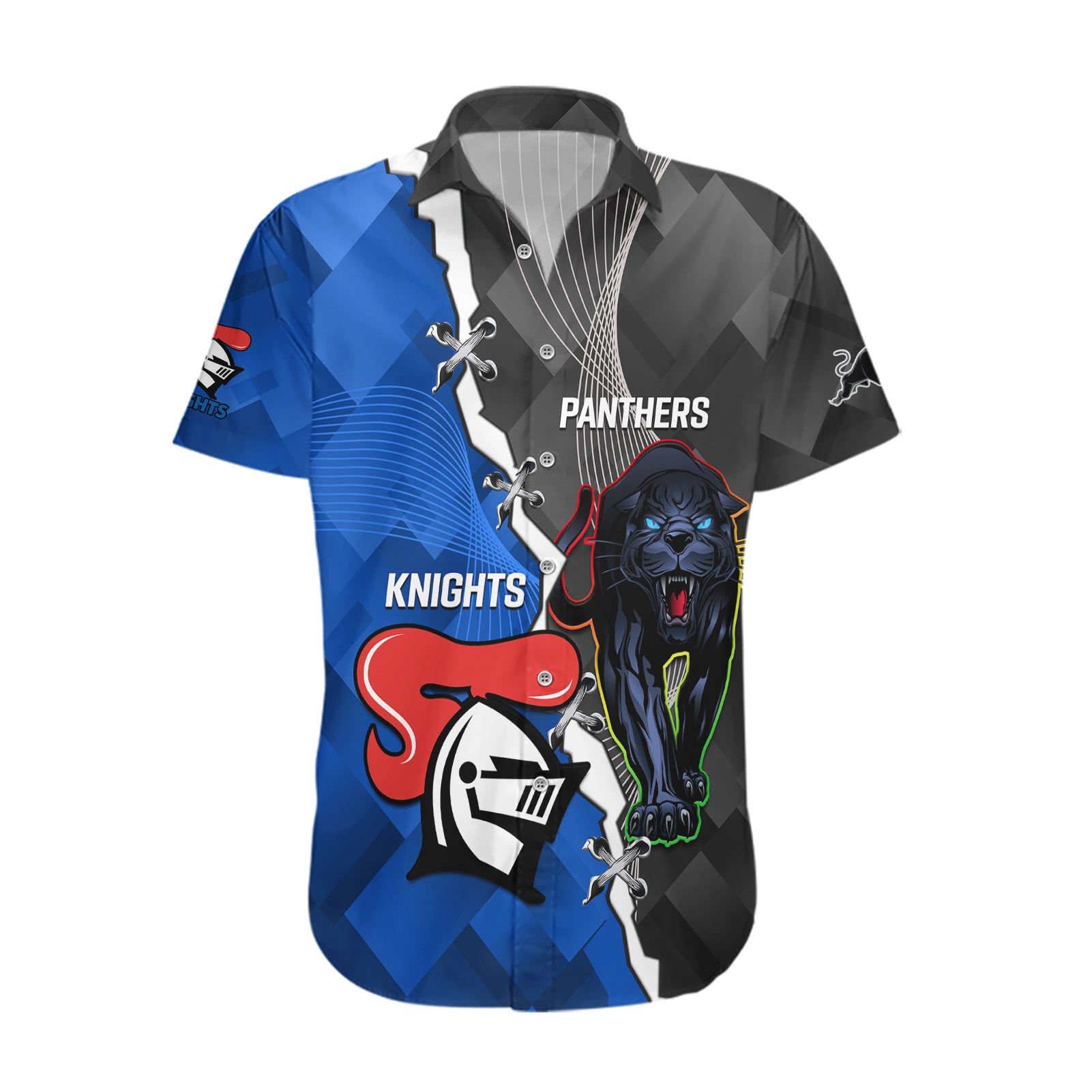 Personalised Panthers And Knights Rugby Hawaiian Shirt 2023 Sporty Style - Vibe Hoodie Shop