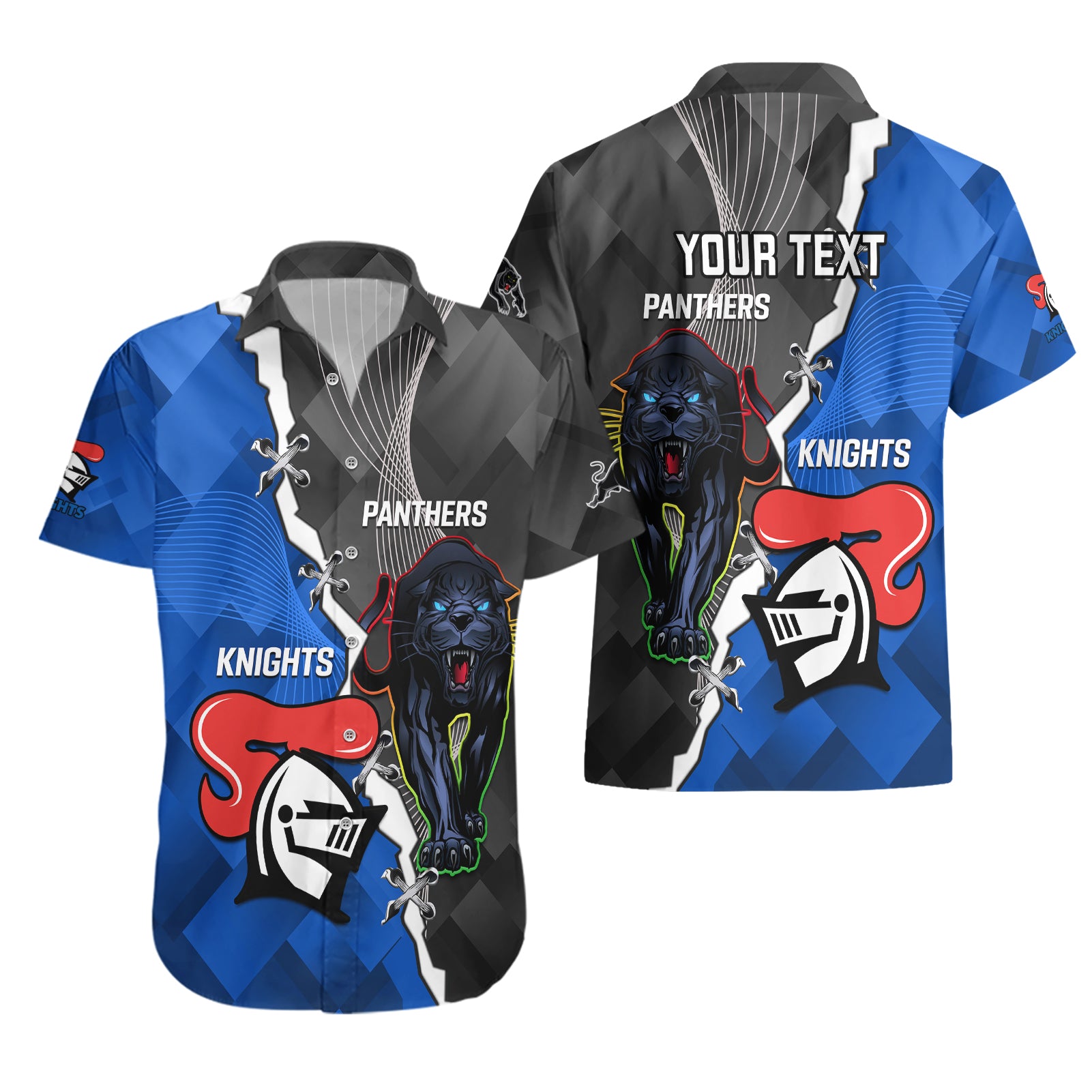 Personalised Panthers And Knights Rugby Hawaiian Shirt 2023 Sporty Style - Vibe Hoodie Shop