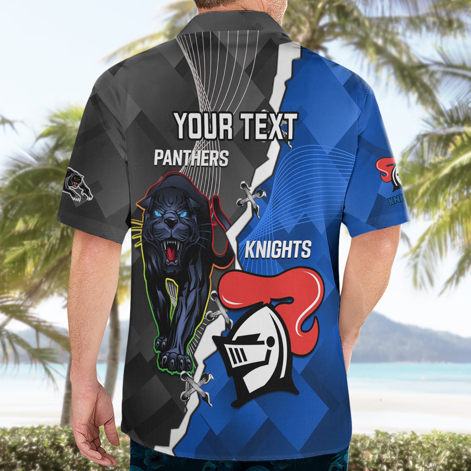 Personalised Panthers And Knights Rugby Hawaiian Shirt 2023 Sporty Style - Vibe Hoodie Shop