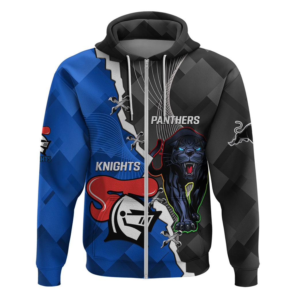 Personalised Panthers And Knights Rugby Hoodie 2023 Sporty Style - Vibe Hoodie Shop