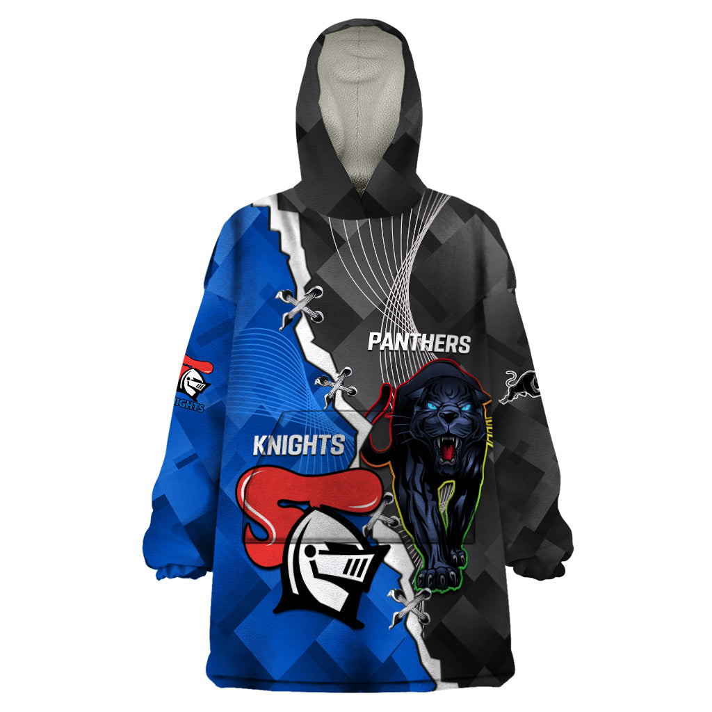 Personalised Panthers And Knights Rugby Wearable Blanket Hoodie 2023 Sporty Style - Vibe Hoodie Shop