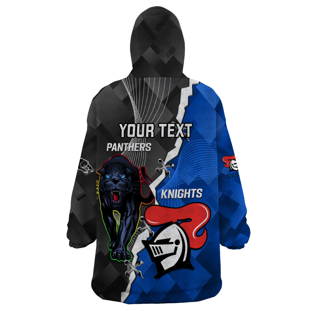 Personalised Panthers And Knights Rugby Wearable Blanket Hoodie 2023 Sporty Style - Vibe Hoodie Shop