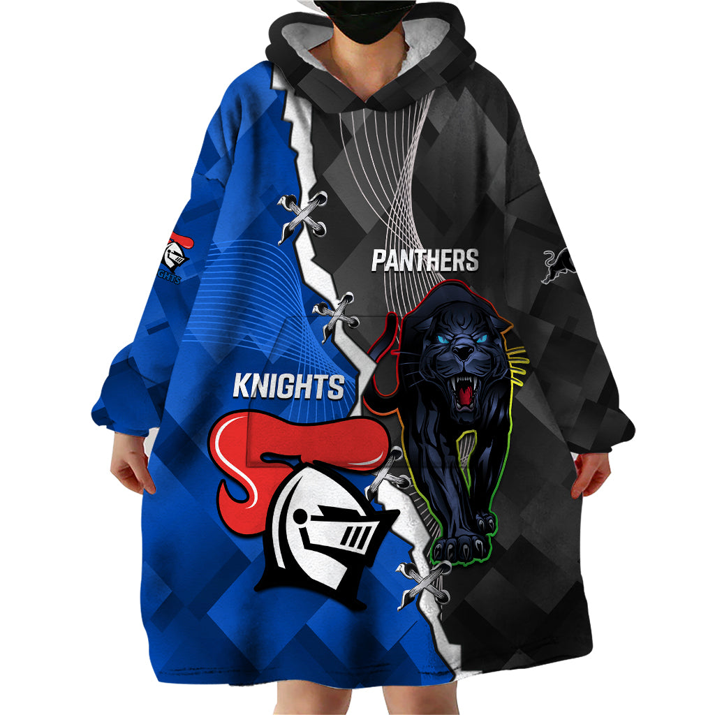 Personalised Panthers And Knights Rugby Wearable Blanket Hoodie 2023 Sporty Style - Vibe Hoodie Shop