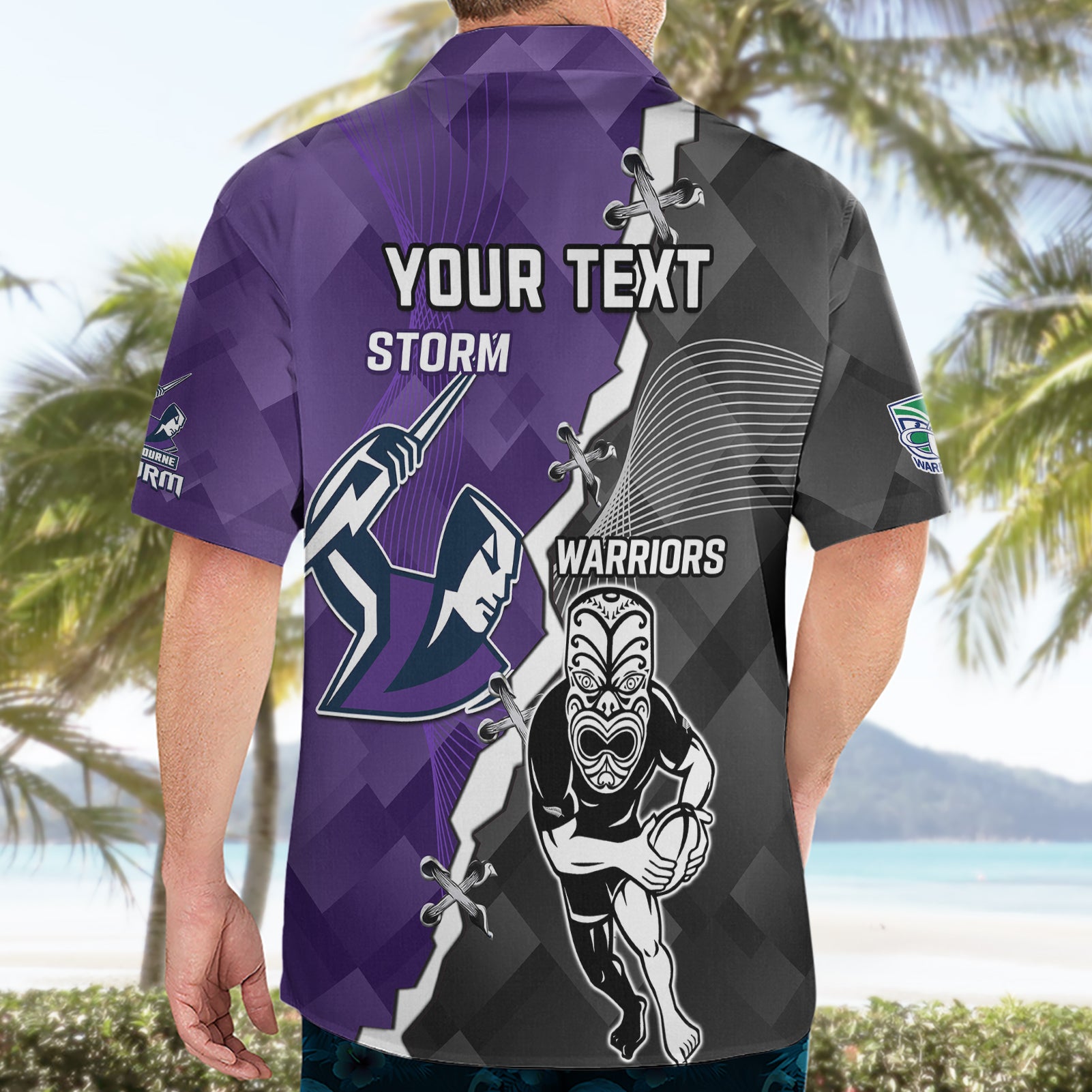 Personalised Storm And Warriors Rugby Hawaiian Shirt 2023 Sporty Style - Vibe Hoodie Shop