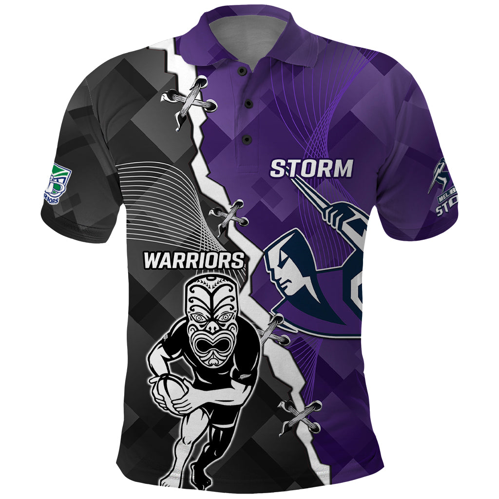 Personalised Storm And Warriors Rugby Polo Shirt 2023 Sporty Style - Vibe Hoodie Shop