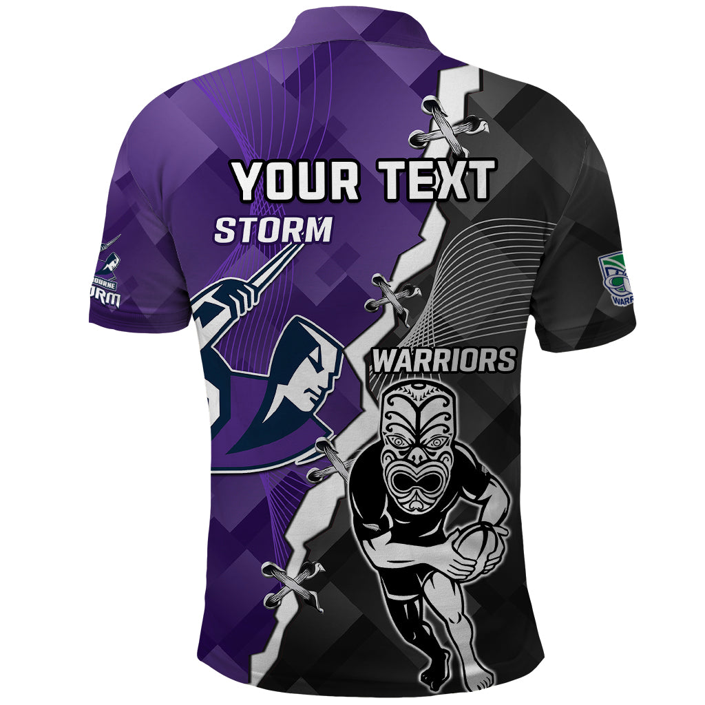 Personalised Storm And Warriors Rugby Polo Shirt 2023 Sporty Style - Vibe Hoodie Shop