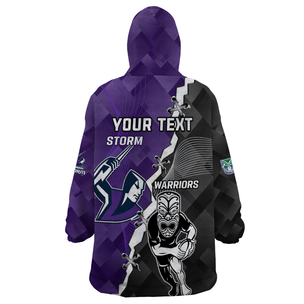 Personalised Storm And Warriors Rugby Wearable Blanket Hoodie 2023 Sporty Style - Vibe Hoodie Shop