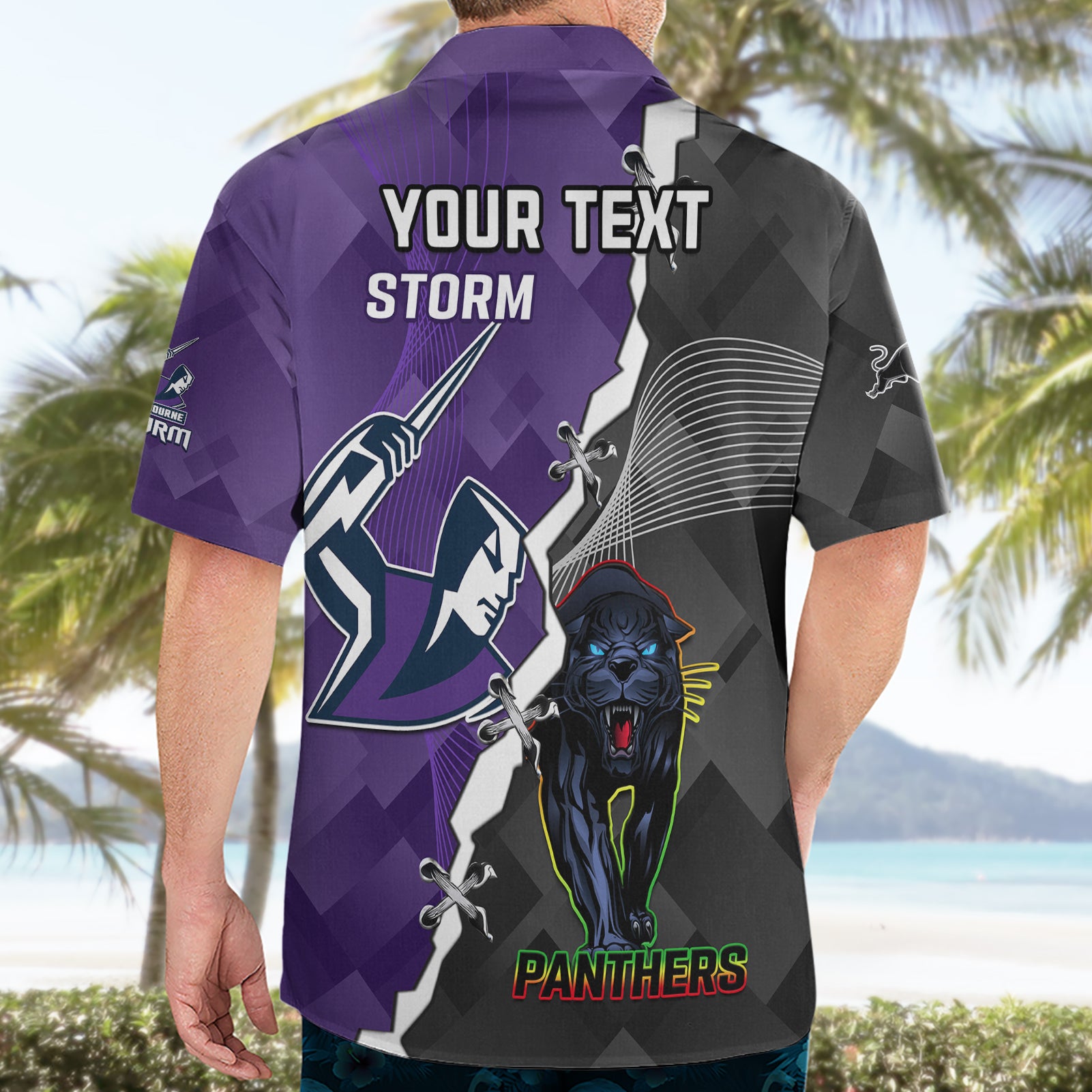 Personalised Storm And Panthers Rugby Hawaiian Shirt 2023 Sporty Style - Vibe Hoodie Shop
