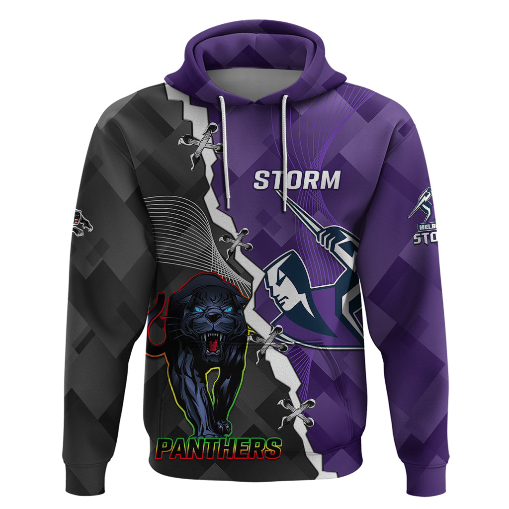 Personalised Storm And Panthers Rugby Hoodie 2023 Sporty Style - Vibe Hoodie Shop