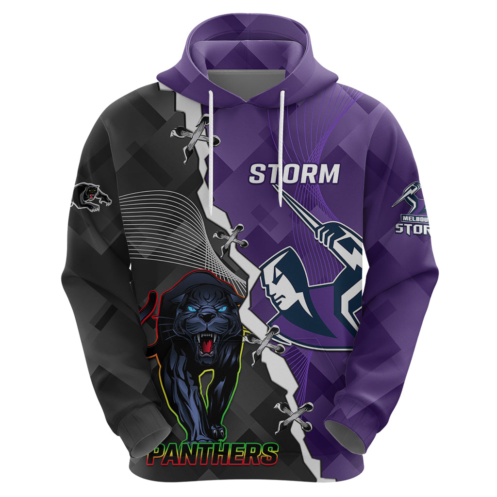 Personalised Storm And Panthers Rugby Hoodie 2023 Sporty Style - Vibe Hoodie Shop