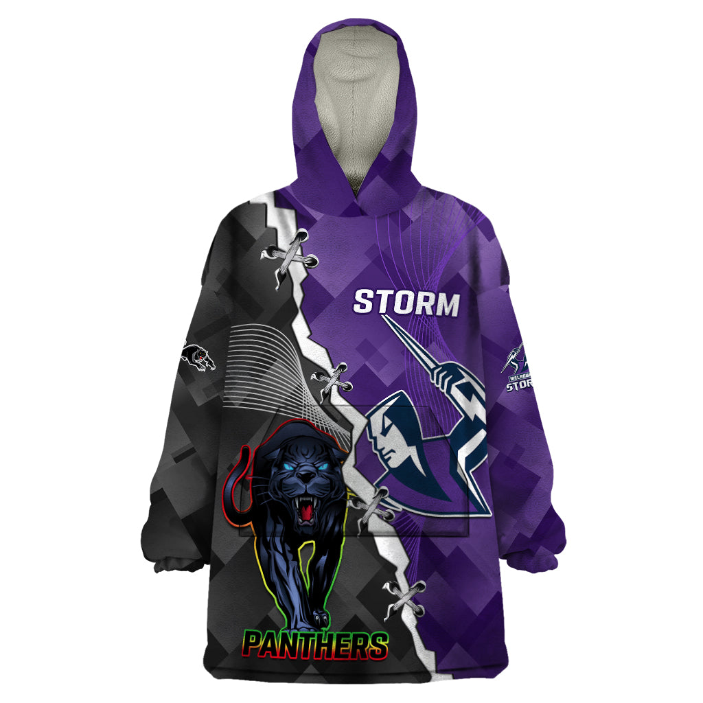 Personalised Storm And Panthers Rugby Wearable Blanket Hoodie 2023 Sporty Style - Vibe Hoodie Shop