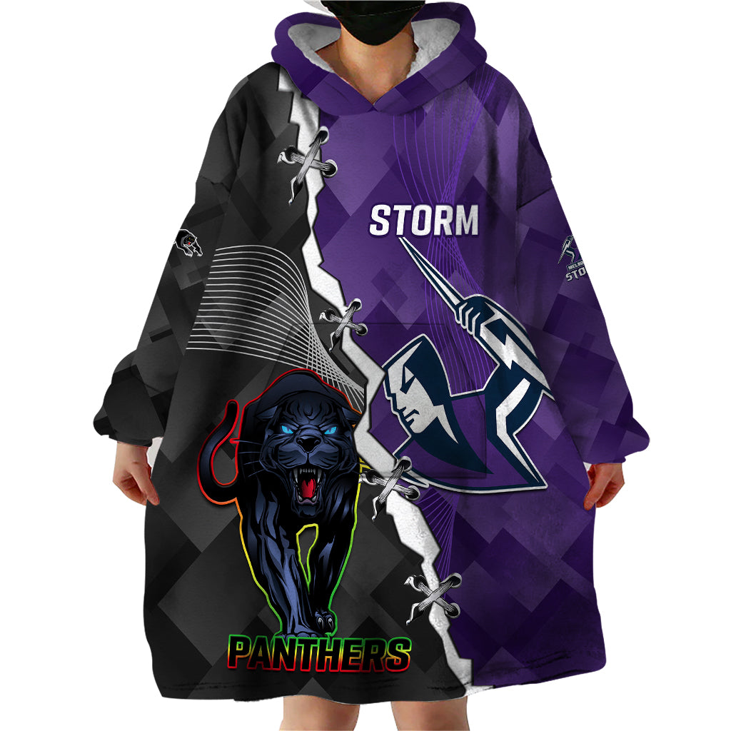 Personalised Storm And Panthers Rugby Wearable Blanket Hoodie 2023 Sporty Style - Vibe Hoodie Shop