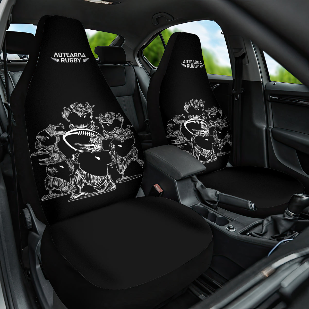 New Zealand Silver Fern Rugby Car Seat Cover Haka Aotearoa Kiwi Dance - Vibe Hoodie Shop