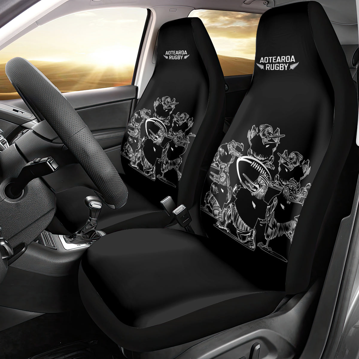 New Zealand Silver Fern Rugby Car Seat Cover Haka Aotearoa Kiwi Dance - Vibe Hoodie Shop