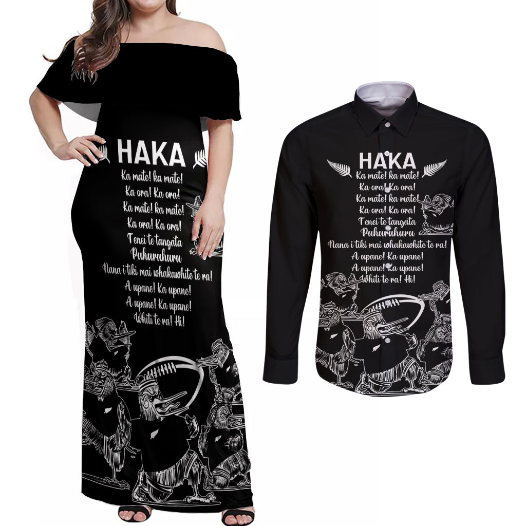 new-zealand-silver-fern-rugby-couples-matching-off-shoulder-maxi-dress-and-long-sleeve-button-shirt-haka-aotearoa-kiwi-dance