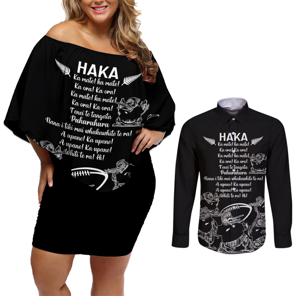 new-zealand-silver-fern-rugby-couples-matching-off-shoulder-short-dress-and-long-sleeve-button-shirt-haka-aotearoa-kiwi-dance