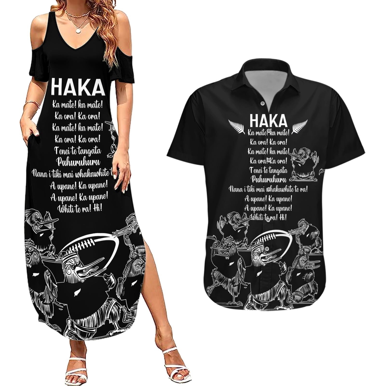new-zealand-silver-fern-rugby-couples-matching-summer-maxi-dress-and-hawaiian-shirt-haka-aotearoa-kiwi-dance