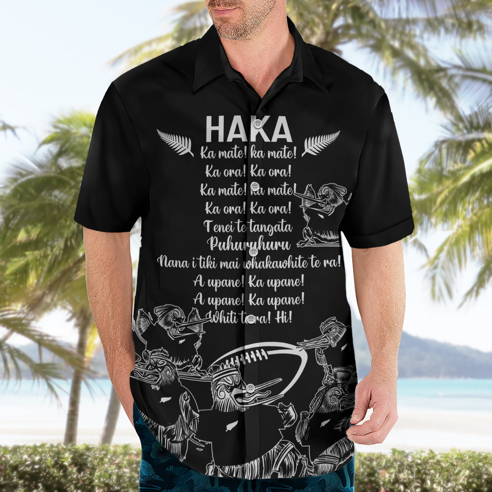 New Zealand Silver Fern Rugby Hawaiian Shirt Haka Aotearoa Kiwi Dance - Vibe Hoodie Shop