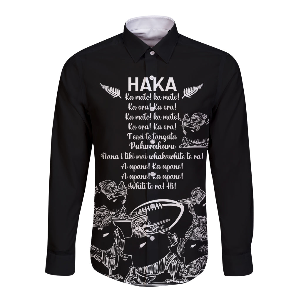 New Zealand Silver Fern Rugby Long Sleeve Button Shirt Haka Aotearoa Kiwi Dance - Vibe Hoodie Shop