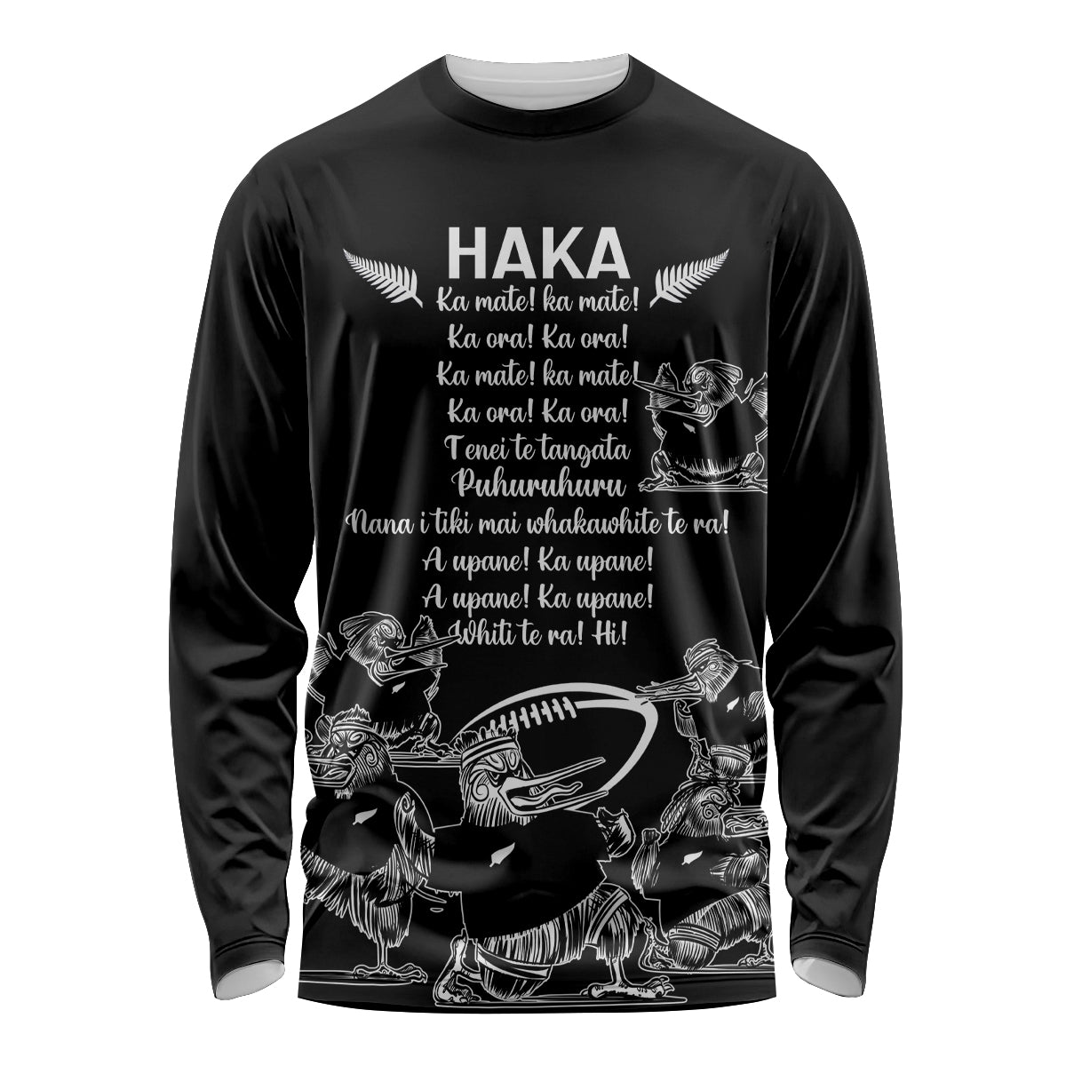 New Zealand Silver Fern Rugby Long Sleeve Shirt Haka Aotearoa Kiwi Dance - Vibe Hoodie Shop