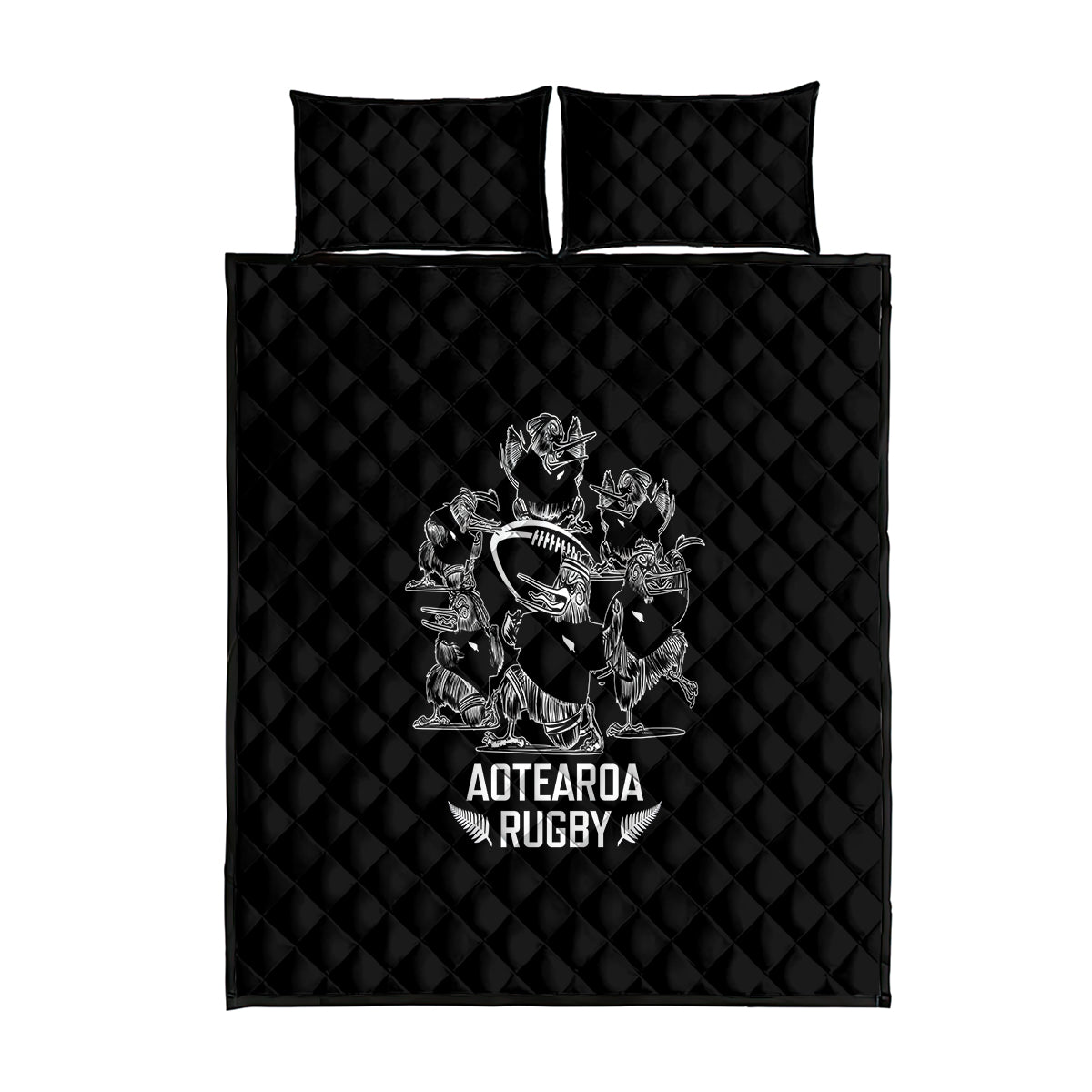 New Zealand Silver Fern Rugby Quilt Bed Set Haka Aotearoa Kiwi Dance - Vibe Hoodie Shop