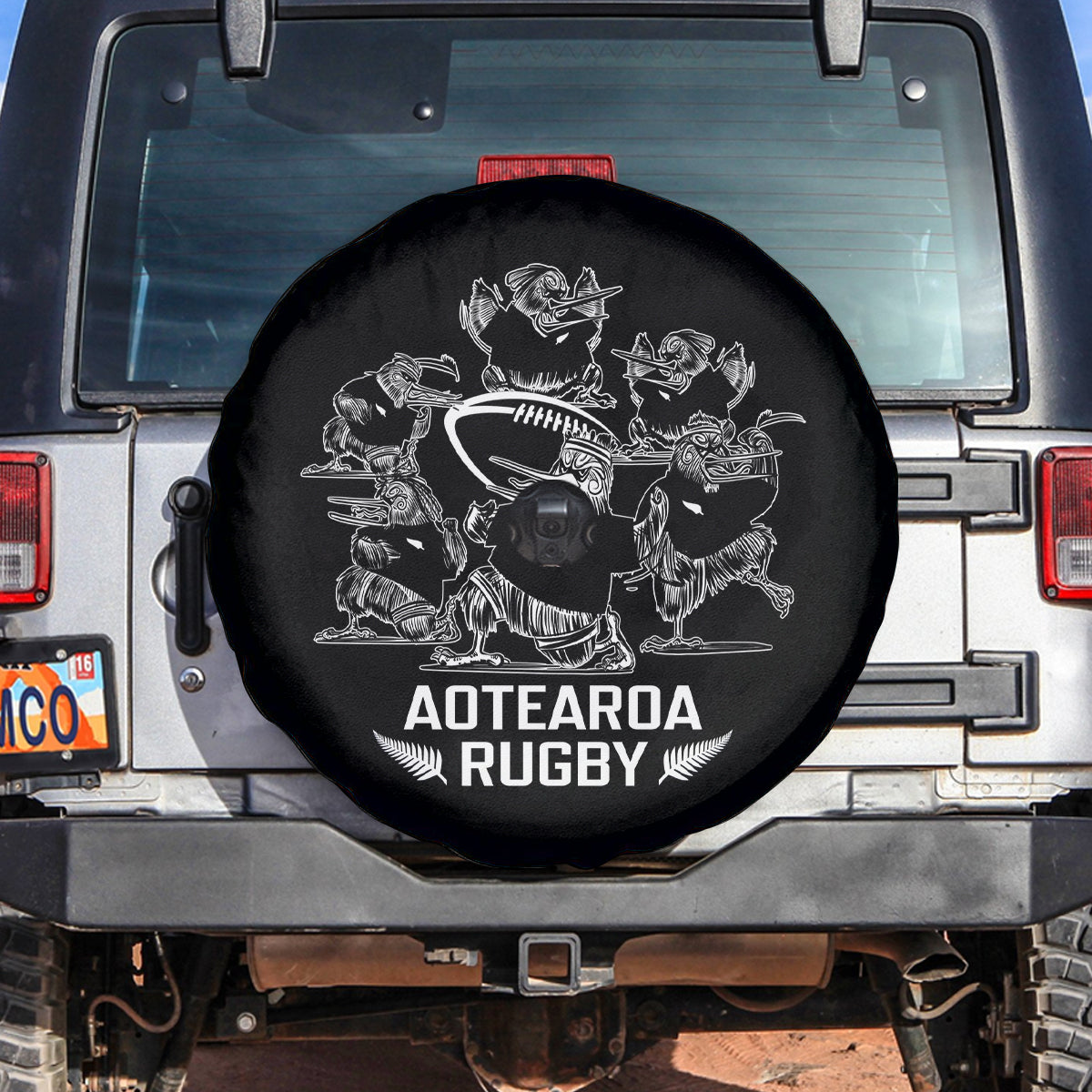 New Zealand Silver Fern Rugby Spare Tire Cover Haka Aotearoa Kiwi Dance - Vibe Hoodie Shop