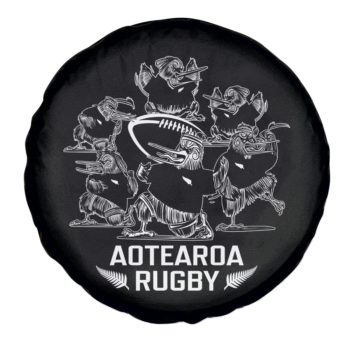 New Zealand Silver Fern Rugby Spare Tire Cover Haka Aotearoa Kiwi Dance - Vibe Hoodie Shop