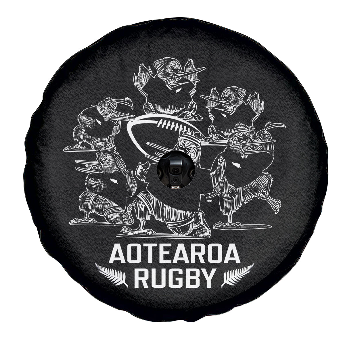 New Zealand Silver Fern Rugby Spare Tire Cover Haka Aotearoa Kiwi Dance - Vibe Hoodie Shop