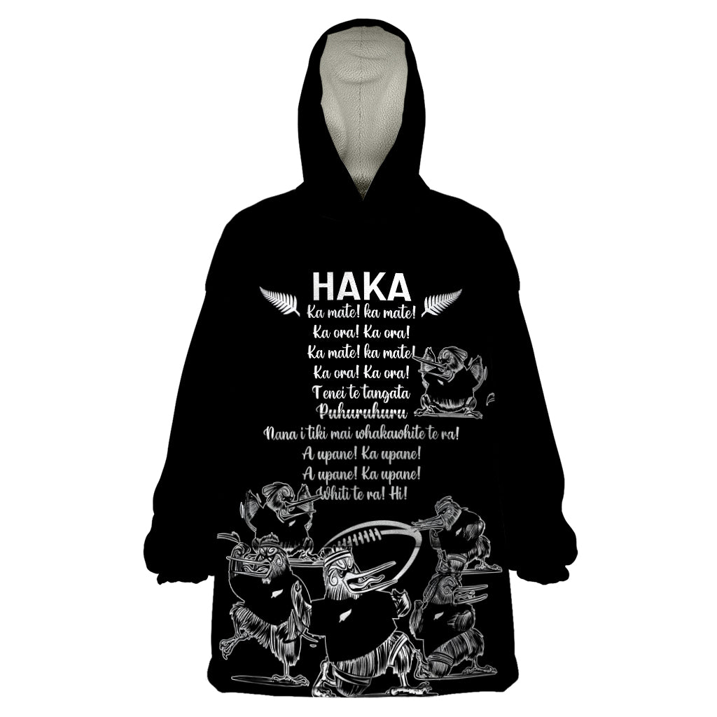 New Zealand Silver Fern Rugby Wearable Blanket Hoodie Haka Aotearoa Kiwi Dance - Vibe Hoodie Shop