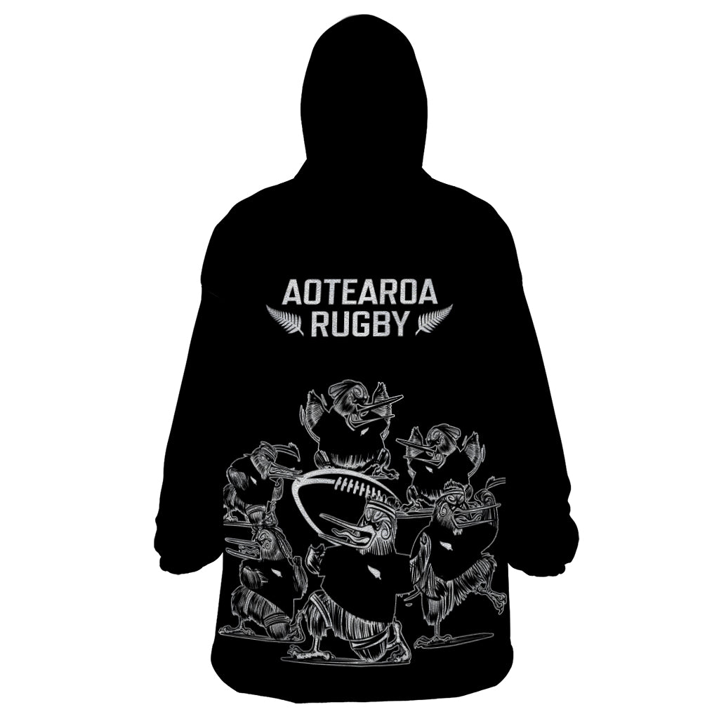 New Zealand Silver Fern Rugby Wearable Blanket Hoodie Haka Aotearoa Kiwi Dance - Vibe Hoodie Shop