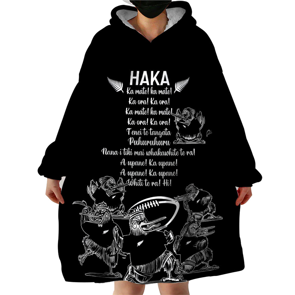 New Zealand Silver Fern Rugby Wearable Blanket Hoodie Haka Aotearoa Kiwi Dance - Vibe Hoodie Shop