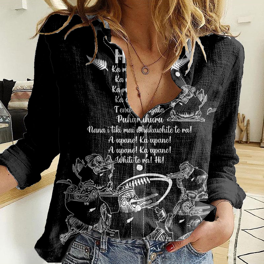 New Zealand Silver Fern Rugby Women Casual Shirt Haka Aotearoa Kiwi Dance - Vibe Hoodie Shop