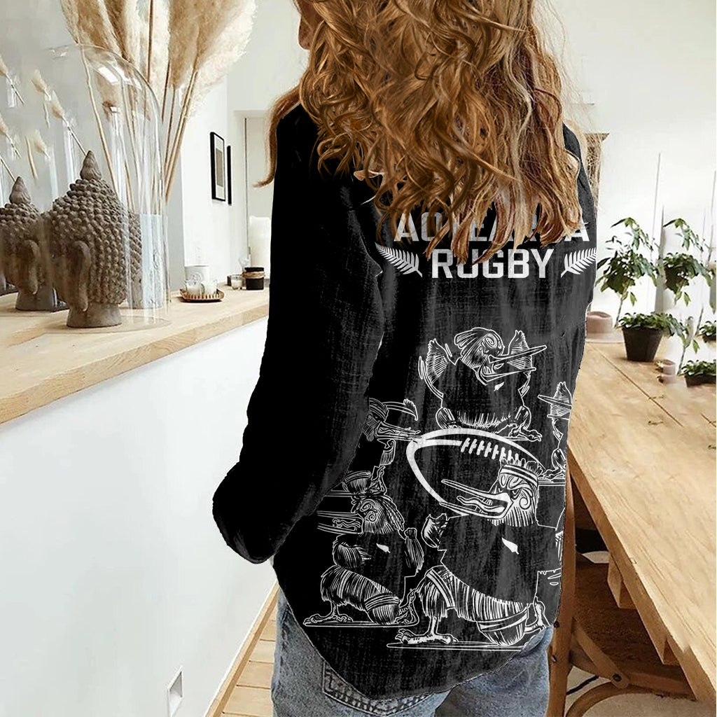 New Zealand Silver Fern Rugby Women Casual Shirt Haka Aotearoa Kiwi Dance - Vibe Hoodie Shop