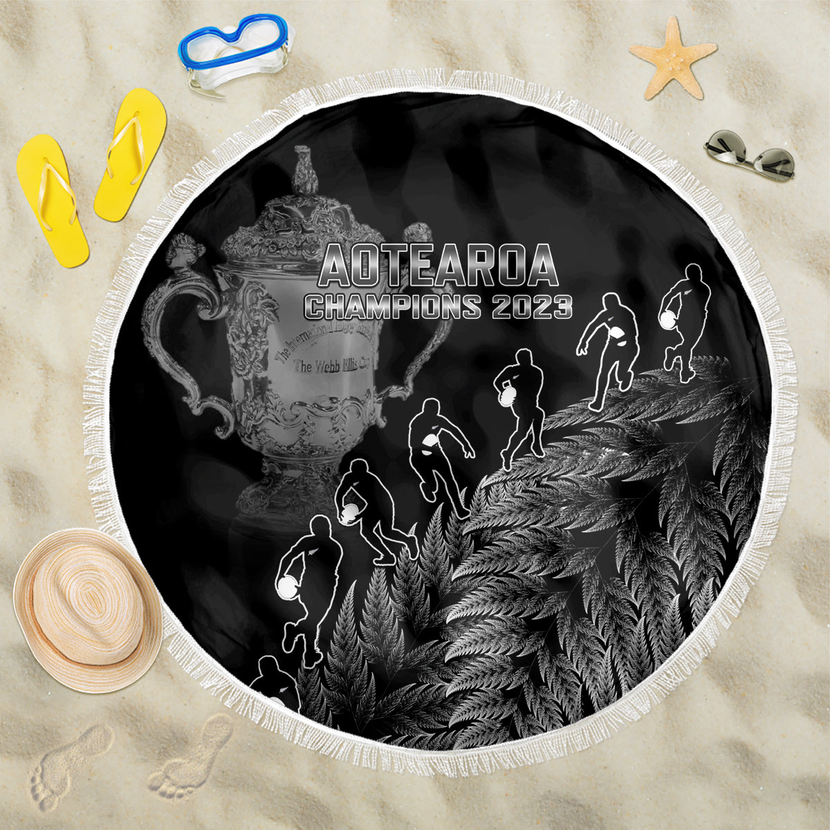 custom-new-zealand-silver-fern-rugby-beach-blanket-all-black-go-champions-2023-with-trophy-proud