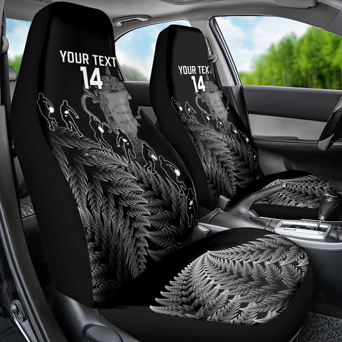 Custom New Zealand Silver Fern Rugby Car Seat Cover All Black Go Champions 2023 With Trophy Proud - Vibe Hoodie Shop