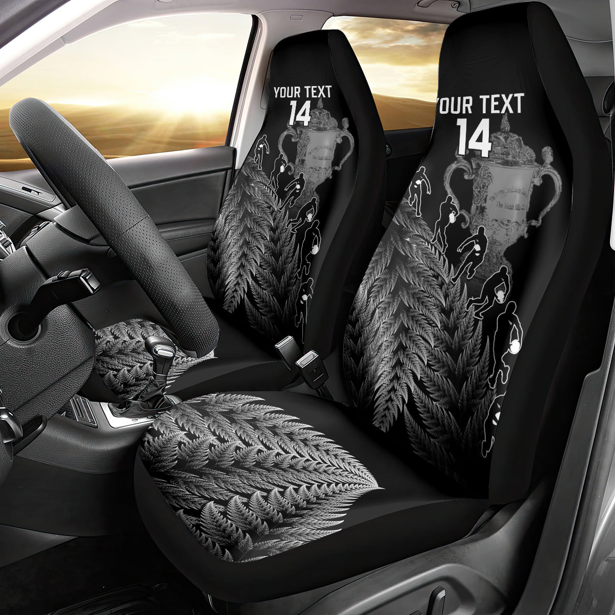 Custom New Zealand Silver Fern Rugby Car Seat Cover All Black Go Champions 2023 With Trophy Proud - Vibe Hoodie Shop