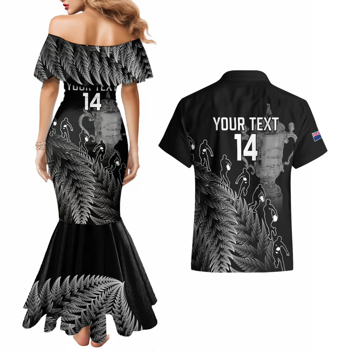 custom-new-zealand-silver-fern-rugby-couples-matching-mermaid-dress-and-hawaiian-shirt-all-black-go-champions-2023-with-trophy-proud